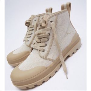 Zara nude beige ankle boots